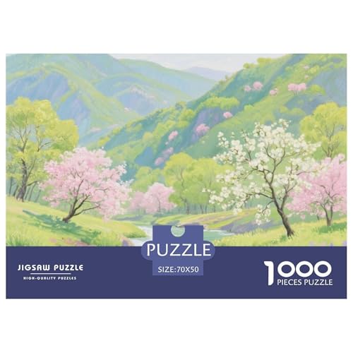 Bergstil Farbenfrohes Puzzle 1000 Teile Bewährter Qualität Erwachsene Kinder Schöne Landschaft Herausforderndes Rätsel Geschenke Männer Pädagogisches Spielzeug 70x50cm/1000pcs von QTIVARLEN