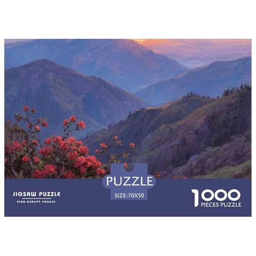 Bergstil Farbenfrohes Puzzle 1000 Teile Bewährter Qualität Erwachsene Kinder Schöne Landschaft Puzzlespiele Familie Geschenke Frauen Wanddekoration 70x50cm/1000pcs von QTIVARLEN