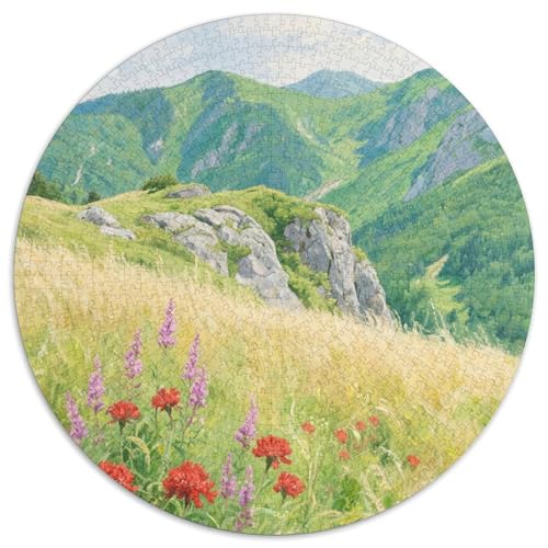 Bergstil Farbenfrohes Puzzle 1000 Teile Bewährter Qualität Für Erwachsene Und Kinder Schöne Landschaft Geschicklichkeitsspiel Geschenke Für Männer Wanddekoration 1000pcs (67.5x67.5cm) von QTIVARLEN
