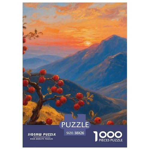 Bergstil Farbenfrohes Puzzle 1000 Teile Bewährter Qualität Für Erwachsene Und Kinder Schöne Landschaft Puzzlespiele Für Die Ganze Familie Geschenke Für Frauen Home Dekoration 38x26cm/1000pcs von QTIVARLEN
