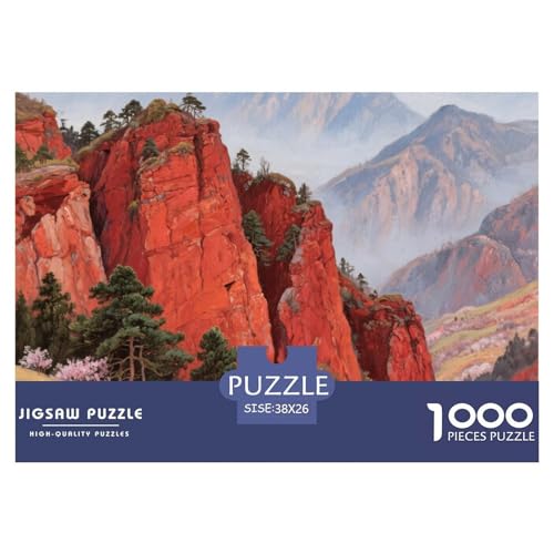 Bergstil Farbenfrohes Puzzle 1000 Teile in bewährter Qualität Für Erwachsene Und Kinder Puzzlespiele Für Familie Geschenke Für Männer Wanddekoration 38x26cm/1000pcs von QTIVARLEN