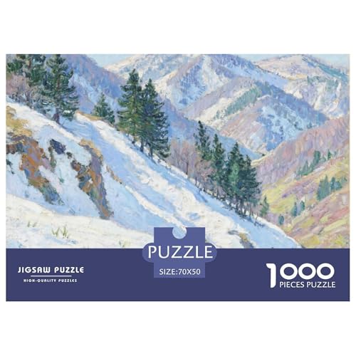 Bergstil Puzzles 1000 Teile Bewährter Qualität Erwachsene Kinder Schöne Landschaft Herausforderndes Rätsel Geschenke Männer Wanddekoration 70x50cm/1000pcs von QTIVARLEN