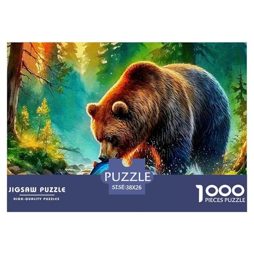 Braun Bär Puzzle 1000 Teile Für Erwachsene Und Kinder Tier Impossible Geschicklichkeitsspiel Pädagogisches Spielzeug Wunderschönes Dekoration Clevere Rätsel 38x26cm/1000pcs von QTIVARLEN