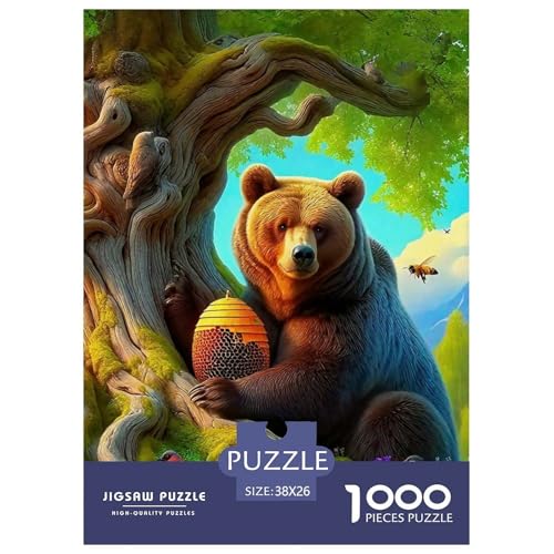 Braun Bär Puzzle 1000 Teile Für Erwachsene Und Kinder Tier Lernspiel Interaktives Spielzeug Home Dekoration in Bewährter Qualität 38x26cm/1000pcs von QTIVARLEN