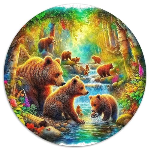 Braun Bär Puzzle 1000 Teile Für Erwachsene Und Kinder Tier Lernspiel Pädagogisches Spielzeug Wunderschönes Dekoration in Bewährter Qualität 1000pcs (67.5x67.5cm) von QTIVARLEN