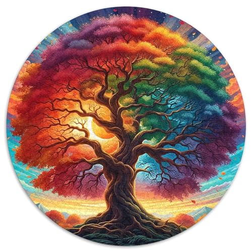 Bunter Baum Puzzle 1000 Teile Für Erwachsene Kinder Bunte Pflanzen Impossible Geschicklichkeitsspiel Interaktives Spielzeug Dekoration Clevere Rätsel 1000pcs (67.5x67.5cm) von QTIVARLEN