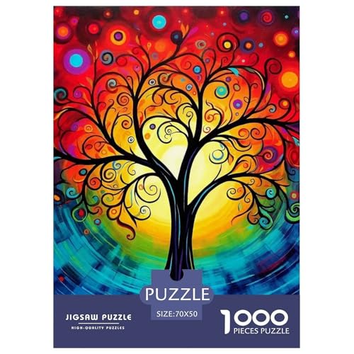 Bunter Baum Puzzle 1000 Teile Für Erwachsene Und Kinder Bunte Pflanzen Impossible Geschicklichkeitsspiel Interaktives Spielzeug Home Dekoration Clevere Rätsel 70x50cm/1000pcs von QTIVARLEN