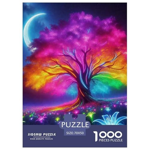 Bunter Baum Puzzle 1000 Teile Für Erwachsene Und Kinder Bunte Pflanzen Impossible Geschicklichkeitsspiel Klassische Geschenk Wunderschönes Dekoration in Bewährter Qualität 70x50cm/1000pcs von QTIVARLEN