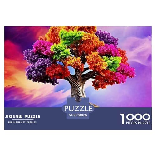 Bunter Baum Puzzle 1000 Teile Für Erwachsene Und Kinder Bunte Pflanzen Lernspiel Interaktives Spielzeug Home Dekoration Clevere Rätsel 38x26cm/1000pcs von QTIVARLEN