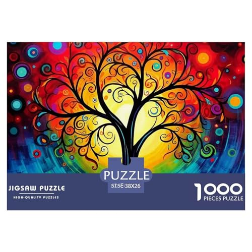 Bunter Baum Puzzle 1000 Teile Für Erwachsene Und Kinder Bunte Pflanzen Lernspiel Interaktives Spielzeug Home Dekoration Clevere Rätsel 38x26cm/1000pcs von QTIVARLEN