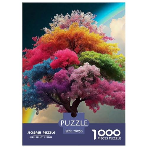 Bunter Baum Puzzle 1000 Teile Für Erwachsene Und Kinder Bunte Pflanzen Lernspiel Interaktives Spielzeug Home Dekoration Clevere Rätsel 70x50cm/1000pcs von QTIVARLEN