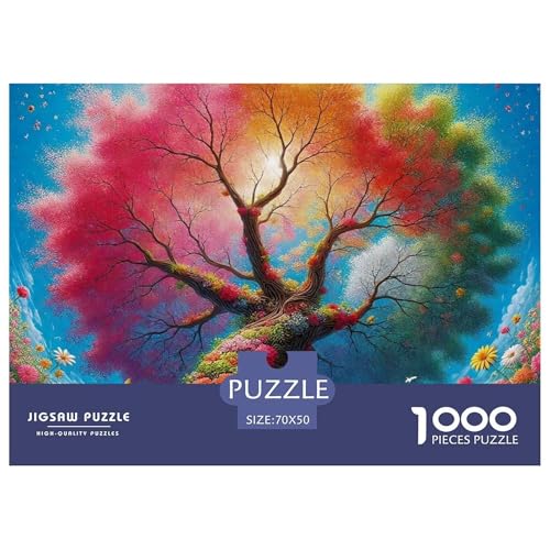 Bunter Baum Puzzle 1000 Teile Für Erwachsene Und Kinder Bunte Pflanzen Lernspiel Interaktives Spielzeug Home Dekoration Clevere Rätsel 70x50cm/1000pcs von QTIVARLEN