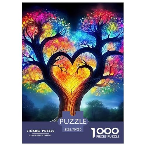 Bunter Baum Puzzle 1000 Teile Für Erwachsene Und Kinder Bunte Pflanzen Lernspiel Interaktives Spielzeug Home Dekoration Clevere Rätsel 70x50cm/1000pcs von QTIVARLEN