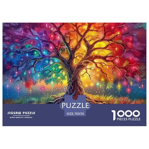 Bunter Baum Puzzle 1000 Teile Für Erwachsene Und Kinder Bunte Pflanzen Lernspiel Interaktives Spielzeug Home Dekoration Clevere Rätsel 70x50cm/1000pcs von QTIVARLEN