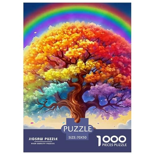 Bunter Baum Puzzle 1000 Teile Für Erwachsene Und Kinder Bunte Pflanzen Lernspiel Interaktives Spielzeug Home Dekoration Clevere Rätsel 70x50cm/1000pcs von QTIVARLEN