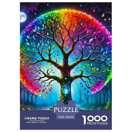Bunter Baum Puzzle 1000 Teile Für Erwachsene Und Kinder Bunte Pflanzen Lernspiel Interaktives Spielzeug Home Dekoration Clevere Rätsel 70x50cm/1000pcs von QTIVARLEN