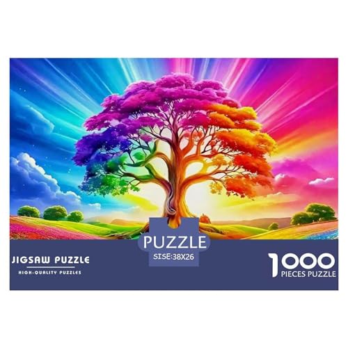 Bunter Baum Puzzle 1000 Teile Für Erwachsene Und Kinder Bunte Pflanzen Lernspiel Interaktives Spielzeug Home Dekoration in Bewährter Qualität 38x26cm/1000pcs von QTIVARLEN