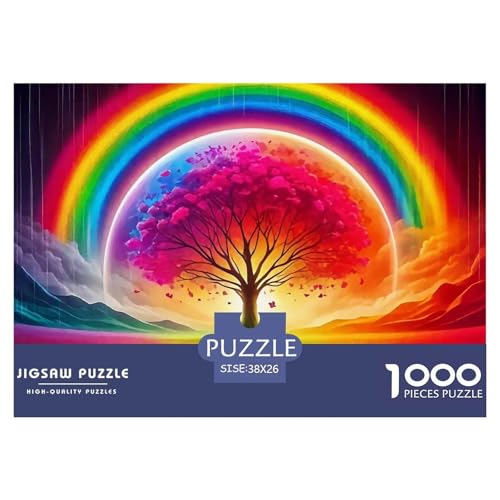 Bunter Baum Puzzle 1000 Teile Für Erwachsene Und Kinder Bunte Pflanzen Lernspiel Interaktives Spielzeug Wunderschönes Dekoration Clevere Rätsel 38x26cm/1000pcs von QTIVARLEN