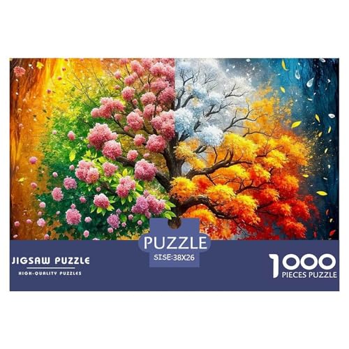 Bunter Baum Puzzle 1000 Teile Für Erwachsene Und Kinder Bunte Pflanzen Lernspiel Interaktives Spielzeug Wunderschönes Dekoration Clevere Rätsel 38x26cm/1000pcs von QTIVARLEN