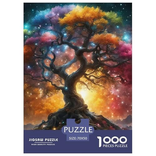 Bunter Baum Puzzle 1000 Teile Für Erwachsene Und Kinder Bunte Pflanzen Lernspiel Interaktives Spielzeug Wunderschönes Dekoration Clevere Rätsel 70x50cm/1000pcs von QTIVARLEN