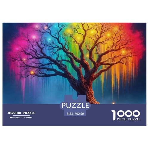 Bunter Baum Puzzle 1000 Teile Für Erwachsene Und Kinder Bunte Pflanzen Lernspiel Interaktives Spielzeug Wunderschönes Dekoration Clevere Rätsel 70x50cm/1000pcs von QTIVARLEN