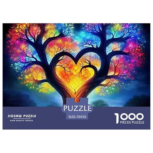 Bunter Baum Puzzle 1000 Teile Für Erwachsene Und Kinder Bunte Pflanzen Lernspiel Interaktives Spielzeug Wunderschönes Dekoration in Bewährter Qualität 70x50cm/1000pcs von QTIVARLEN