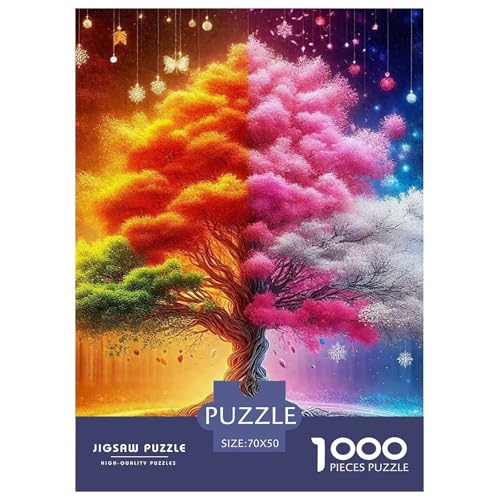 Bunter Baum Puzzle 1000 Teile Für Erwachsene Und Kinder Bunte Pflanzen Lernspiel Interaktives Spielzeug Wunderschönes Dekoration in Bewährter Qualität 70x50cm/1000pcs von QTIVARLEN