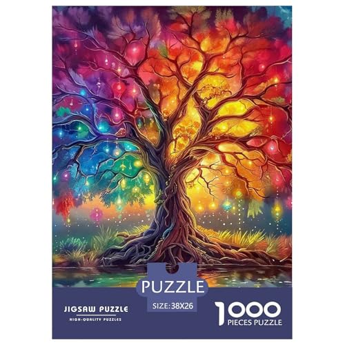 Bunter Baum Puzzle 1000 Teile Für Erwachsene Und Kinder Bunte Pflanzen Lernspiel Klassische Geschenk Home Dekoration Clevere Rätsel 38x26cm/1000pcs von QTIVARLEN