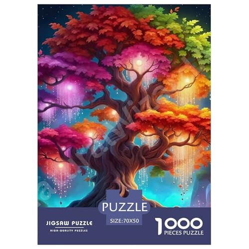 Bunter Baum Puzzle 1000 Teile Für Erwachsene Und Kinder Bunte Pflanzen Lernspiel Klassische Geschenk Home Dekoration Clevere Rätsel 70x50cm/1000pcs von QTIVARLEN