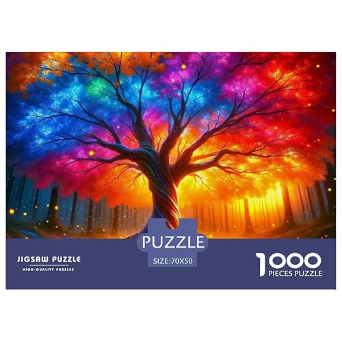 Bunter Baum Puzzle 1000 Teile Für Erwachsene Und Kinder Bunte Pflanzen Lernspiel Klassische Geschenk Home Dekoration Clevere Rätsel 70x50cm/1000pcs von QTIVARLEN