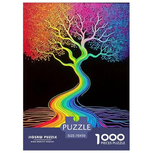 Bunter Baum Puzzle 1000 Teile Für Erwachsene Und Kinder Bunte Pflanzen Lernspiel Klassische Geschenk Home Dekoration Clevere Rätsel 70x50cm/1000pcs von QTIVARLEN