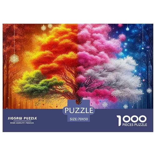 Bunter Baum Puzzle 1000 Teile Für Erwachsene Und Kinder Bunte Pflanzen Lernspiel Klassische Geschenk Home Dekoration Clevere Rätsel 70x50cm/1000pcs von QTIVARLEN