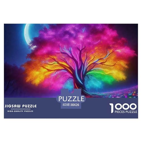 Bunter Baum Puzzle 1000 Teile Für Erwachsene Und Kinder Bunte Pflanzen Lernspiel Klassische Geschenk Home Dekoration in Bewährter Qualität 38x26cm/1000pcs von QTIVARLEN