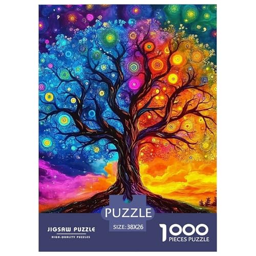 Bunter Baum Puzzle 1000 Teile Für Erwachsene Und Kinder Bunte Pflanzen Lernspiel Klassische Geschenk Home Dekoration in Bewährter Qualität 38x26cm/1000pcs von QTIVARLEN