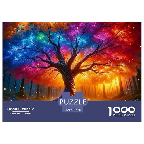 Bunter Baum Puzzle 1000 Teile Für Erwachsene Und Kinder Bunte Pflanzen Lernspiel Klassische Geschenk Home Dekoration in Bewährter Qualität 70x50cm/1000pcs von QTIVARLEN