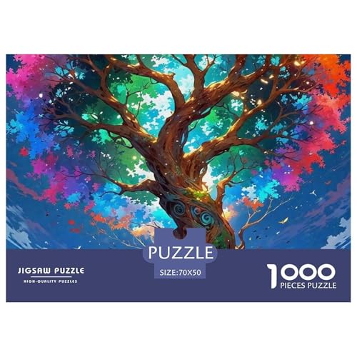 Bunter Baum Puzzle 1000 Teile Für Erwachsene Und Kinder Bunte Pflanzen Lernspiel Klassische Geschenk Wunderschönes Dekoration Clevere Rätsel 70x50cm/1000pcs von QTIVARLEN