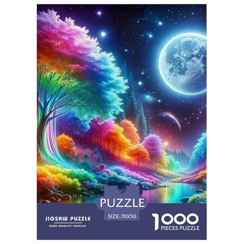 Bunter Baum Puzzle 1000 Teile Für Erwachsene Und Kinder Bunte Pflanzen Lernspiel Klassische Geschenk Wunderschönes Dekoration in Bewährter Qualität 70x50cm/1000pcs von QTIVARLEN
