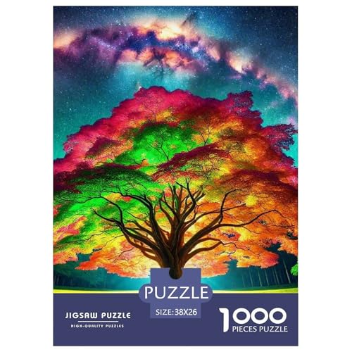 Bunter Baum Puzzle 1000 Teile Für Erwachsene Und Kinder Bunte Pflanzen Lernspiel Pädagogisches Spielzeug Home Dekoration Clevere Rätsel 38x26cm/1000pcs von QTIVARLEN