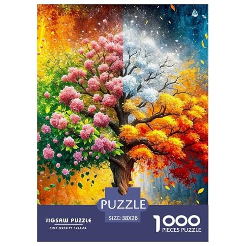 Bunter Baum Puzzle 1000 Teile Für Erwachsene Und Kinder Bunte Pflanzen Lernspiel Pädagogisches Spielzeug Home Dekoration Clevere Rätsel 38x26cm/1000pcs von QTIVARLEN