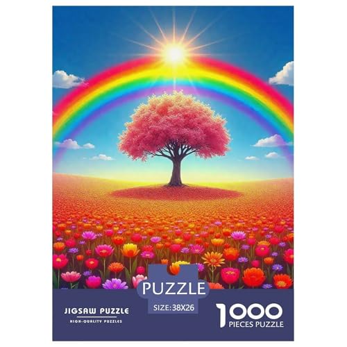 Bunter Baum Puzzle 1000 Teile Für Erwachsene Und Kinder Bunte Pflanzen Lernspiel Pädagogisches Spielzeug Home Dekoration Clevere Rätsel 38x26cm/1000pcs von QTIVARLEN