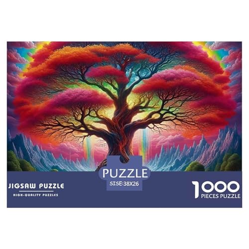 Bunter Baum Puzzle 1000 Teile Für Erwachsene Und Kinder Bunte Pflanzen Lernspiel Pädagogisches Spielzeug Wunderschönes Dekoration Clevere Rätsel 38x26cm/1000pcs von QTIVARLEN