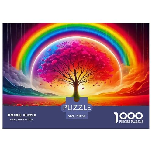 Bunter Baum Puzzle 1000 Teile Für Erwachsene Und Kinder Bunte Pflanzen Lernspiel Pädagogisches Spielzeug Wunderschönes Dekoration Clevere Rätsel 70x50cm/1000pcs von QTIVARLEN