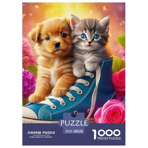 Cat Puzzle 1000 Teile Für Erwachsene Und Kinder Cute Pet Cat Impossible Geschicklichkeitsspiel Interaktives Spielzeug Home Dekoration in Bewährter Qualität 38x26cm/1000pcs von QTIVARLEN