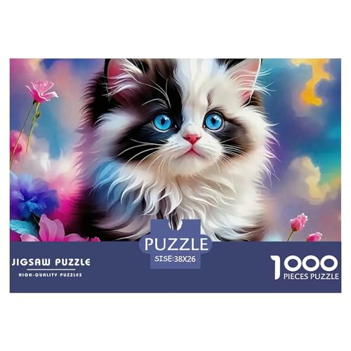Cat Puzzle 1000 Teile Für Erwachsene Und Kinder Cute Pet Cat Impossible Geschicklichkeitsspiel Interaktives Spielzeug Home Dekoration in Bewährter Qualität 38x26cm/1000pcs von QTIVARLEN