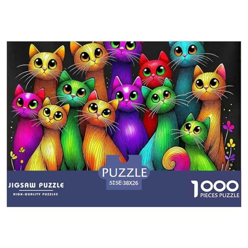 Cat Puzzle 1000 Teile Für Erwachsene Und Kinder Cute Pet Cat Impossible Geschicklichkeitsspiel Interaktives Spielzeug Home Dekoration in Bewährter Qualität 38x26cm/1000pcs von QTIVARLEN