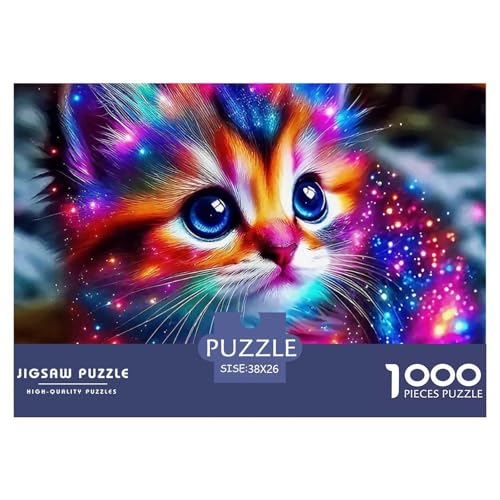 Cat Puzzle 1000 Teile Für Erwachsene Und Kinder Cute Pet Cat Impossible Geschicklichkeitsspiel Interaktives Spielzeug Wunderschönes Dekoration in Bewährter Qualität 38x26cm/1000pcs von QTIVARLEN