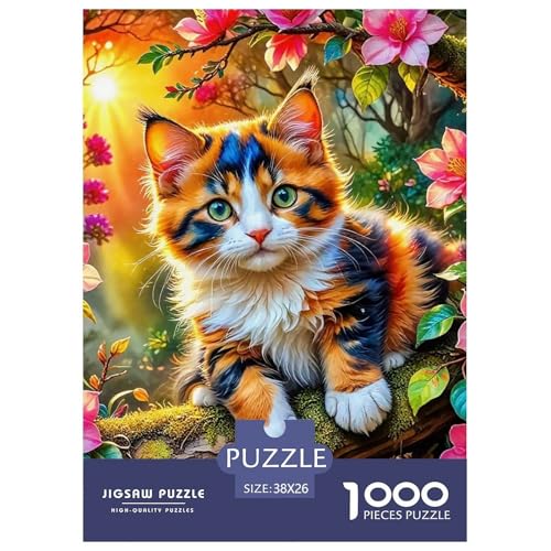 Cat Puzzle 1000 Teile Für Erwachsene Und Kinder Cute Pet Cat Impossible Geschicklichkeitsspiel Pädagogisches Spielzeug Home Dekoration Clevere Rätsel 38x26cm/1000pcs von QTIVARLEN