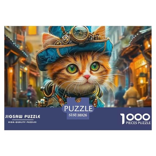 Cat Puzzle 1000 Teile Für Erwachsene Und Kinder Cute Pet Cat Impossible Geschicklichkeitsspiel Pädagogisches Spielzeug Home Dekoration Clevere Rätsel 38x26cm/1000pcs von QTIVARLEN