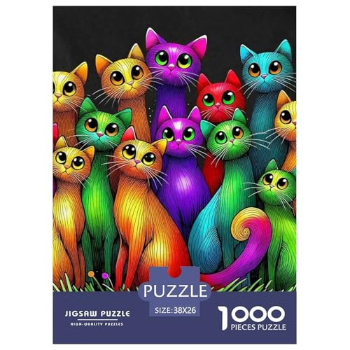 Cat Puzzle 1000 Teile Für Erwachsene Und Kinder Cute Pet Cat Impossible Geschicklichkeitsspiel Pädagogisches Spielzeug Home Dekoration in Bewährter Qualität 38x26cm/1000pcs von QTIVARLEN