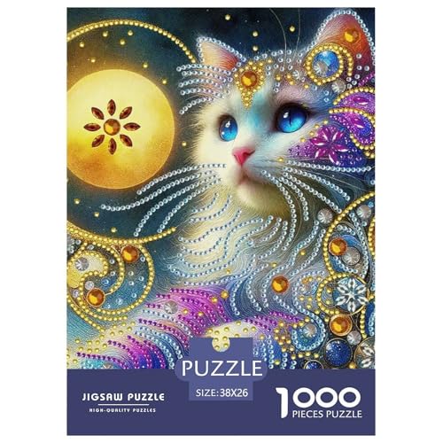 Cat Puzzle 1000 Teile Für Erwachsene Und Kinder Cute Pet Cat Impossible Geschicklichkeitsspiel Pädagogisches Spielzeug Wunderschönes Dekoration in Bewährter Qualität 38x26cm/1000pcs von QTIVARLEN